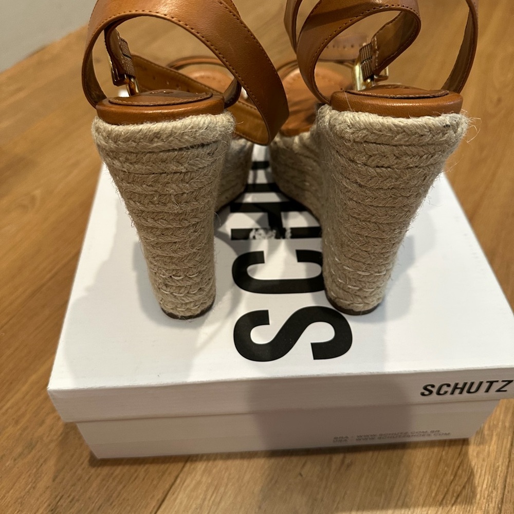 Schutz Nordstrom Women's Brown Wedge Sandals - Picture 3 of 5